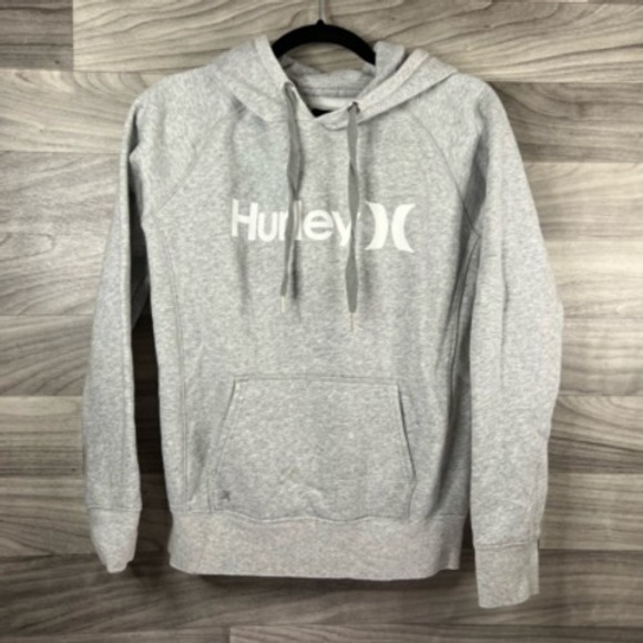 Hurley Womens Teens Youth‎ Hoodie Sweatshirt Gray Heathered Spell Out Pullover S - Picture 12 of 12